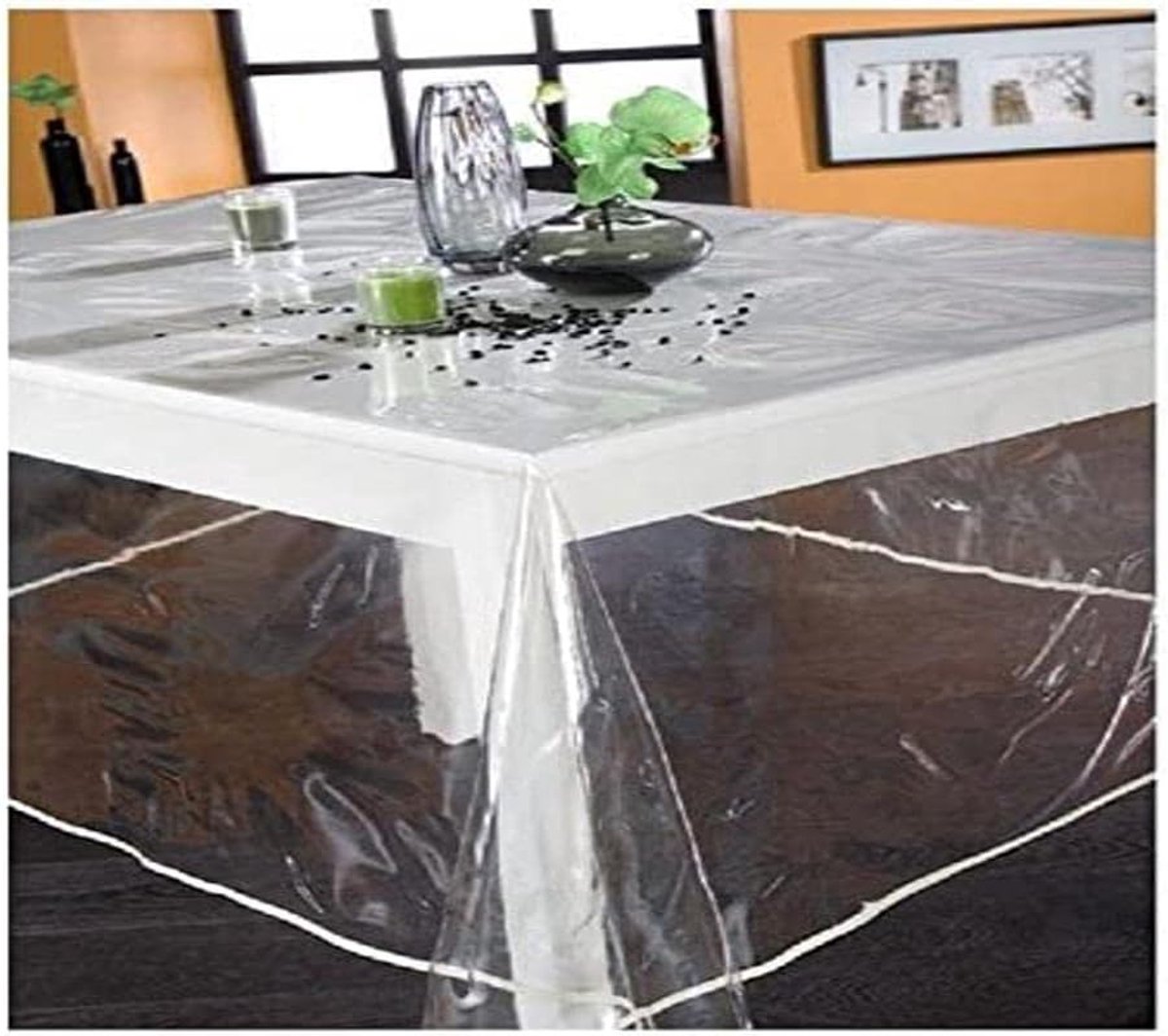 Ronde kunststof tafelkleed 140 cm doorschijnend
