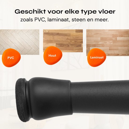 FLOOQ Pro Cache-jambes pour chaises flexibles ronds 22-28 mm - Feutre anti-rayures - Protecteurs de pieds de chaise - Protection de sol - 24 pièces - Zwart