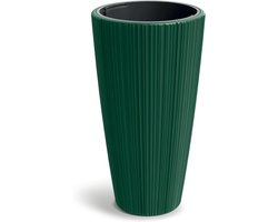 Hoge Bloempot met Inzet (40x73 cm) - Groen - Duurzaam Sierpot voor Binnen en Buiten