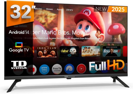 32 Inch Full HD Smart TV Android 14 GTV Met DVB-T2 HD-tuner | bol
