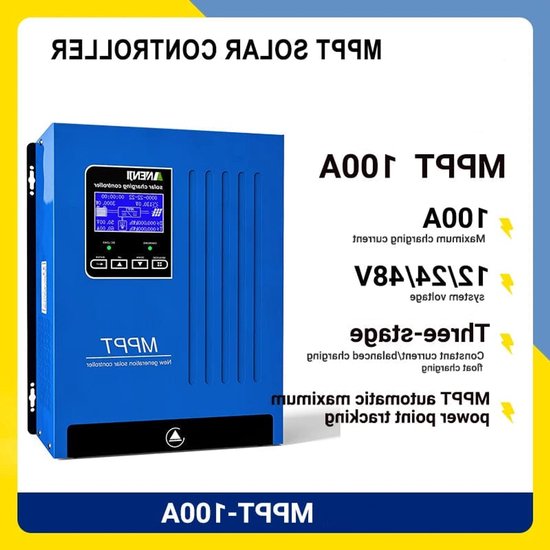 MPPT Laadregelaar – Zonnepaneel Regulator – Solar Controller – Acculader – Zonnelader – 100A Laadstroom – Automatische 12V/24V/48V Systeemherkenning