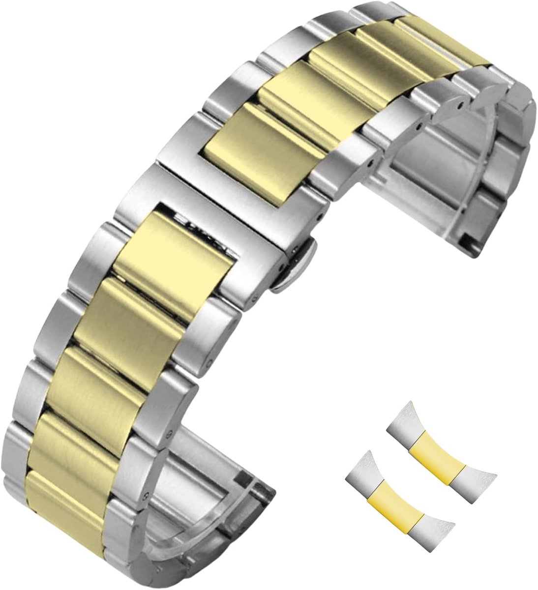 Metalen Horlogeband Roestvrij Staal Universele Maat Vervanging voor Heren en Dames