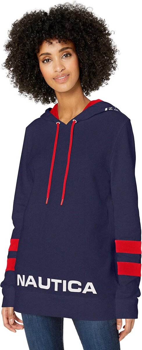 Dames Klassieke Katoenen Hoodie - Navy Seas - Maat S