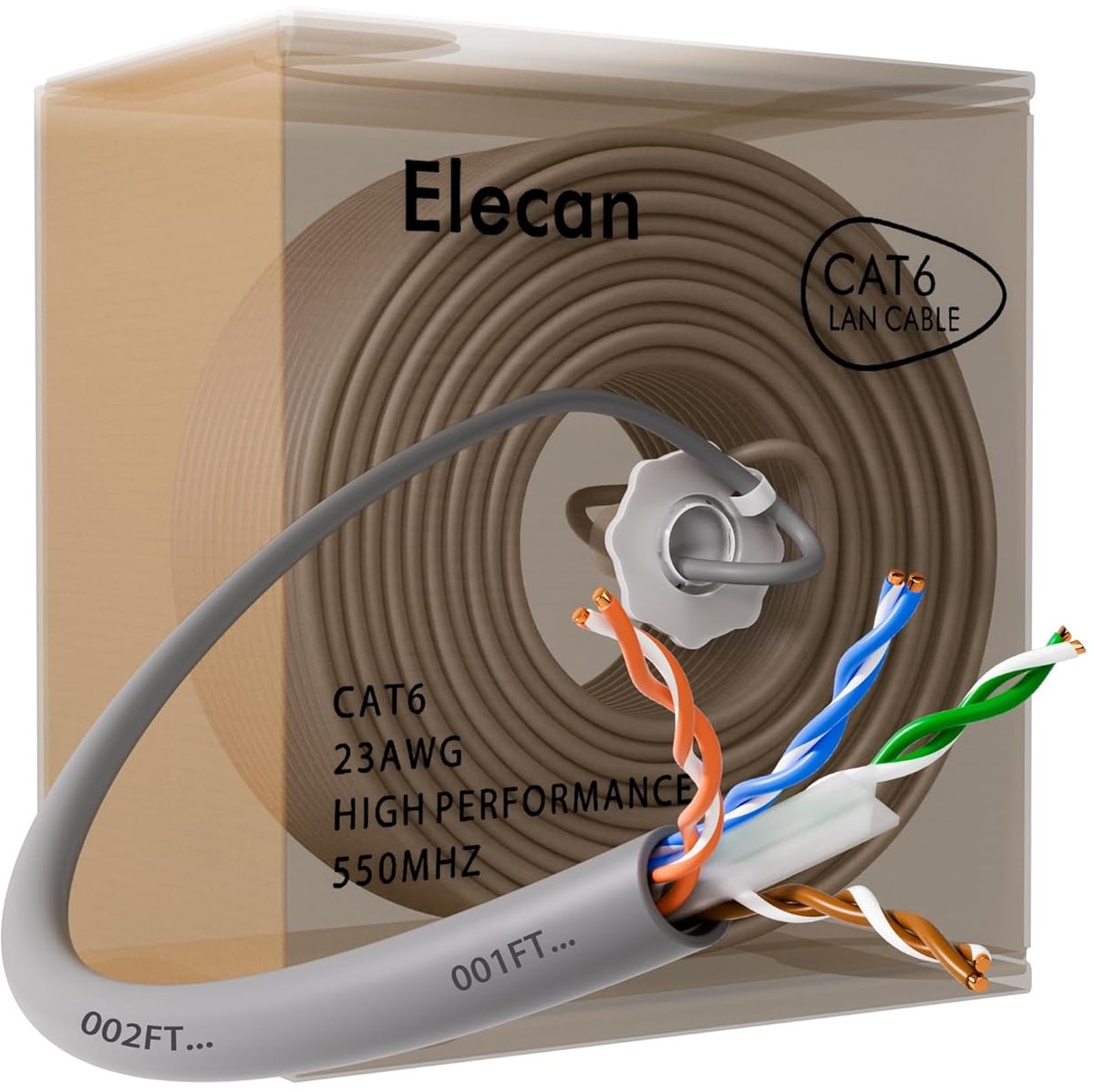 Cat 6 Ethernet-kabel 300 ft - Hoogwaardige, Flexibele en Zacht Netwerkkabel voor 10Gbps Internet