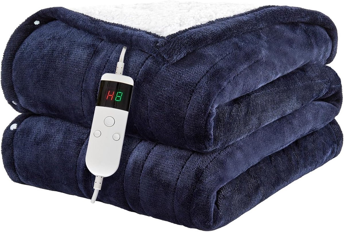 Elektrische Warmtedeken 130 x 180 cm met Automatische Uitschakeling en 10 Warmtestanden