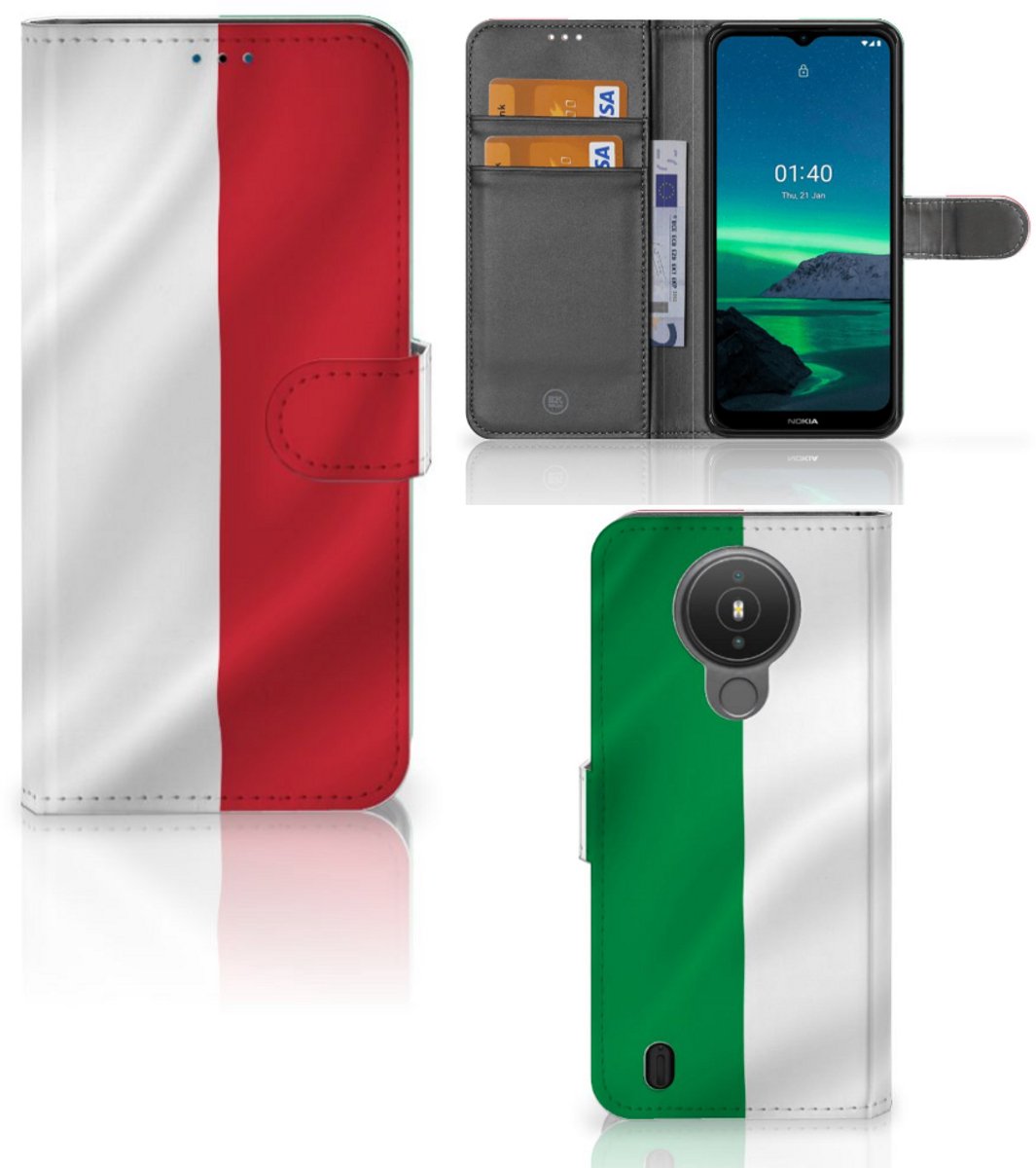 Book Case voor Nokia 1.4 Bookstyle Case Italië