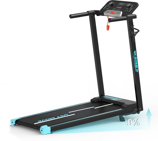 YEE RUN Loopband - met 9% Helling - 1-14 km/u Snelheidsbereik - 130 kg Maximale belasting - Inklapbaar Loopband - Luidsprekers - Bluetooth-compatibel