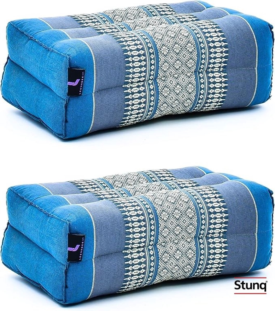 Yoga Blok Set - 2 Stevige Meditatiekussens met Kapok Vulling Blauw