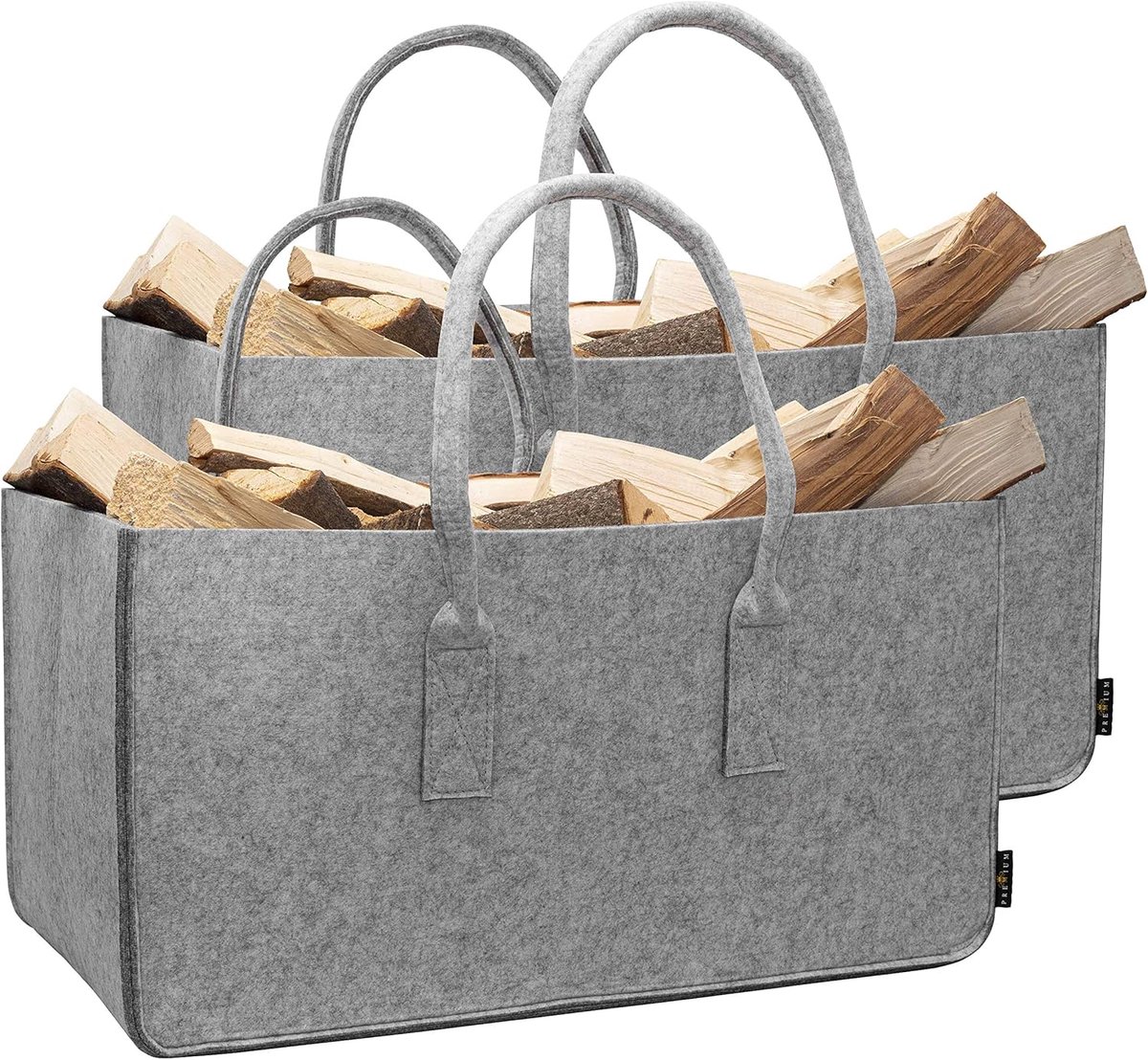 Multifunctionele XXL Viltmanden met Handvatten - 61 x 32 x 32 cm (Lichtgrijs)