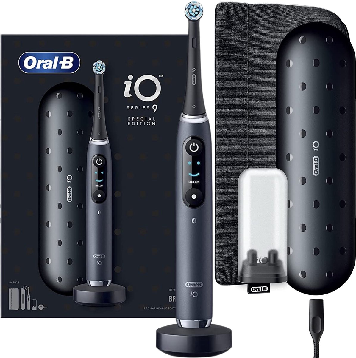 Oral-B iO Series 9 Elektrische Tandenborstel – Magnetische Technologie – 7 Poetsstanden – Smart Display – Reisetui