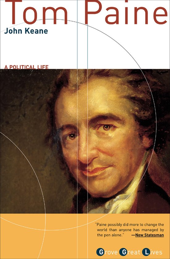 Boekhoes 'Tom Paine' door John Keane, met een portret van Tom Paine.