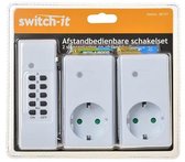 SWITCH-IT set van 2 op afstand draadloos schakelbare stopcontacten met randaarde