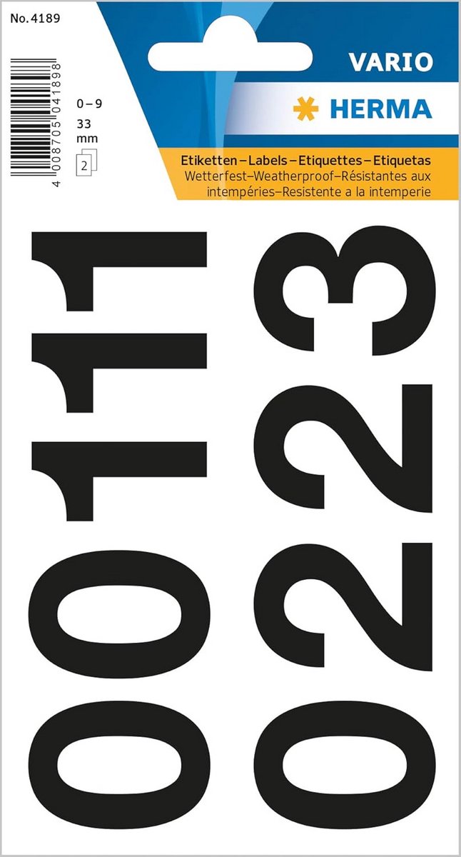 Cijfer Stickers 0-9 Weerbestendig - Zelfklevend en Transparant (2 Vellen, 18 Etiketten)