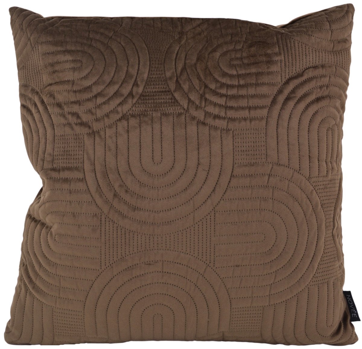 NOVÉE Abstract Velvet Bruin Kussenhoes | 45 x 45 cm | Velvet/Polyester