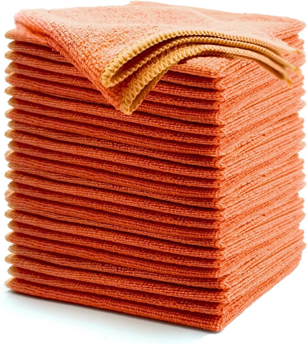 Set van 15 Microvezeldoeken - Krachtige Reiniging en Polijsten - 30x30 cm - Oranje