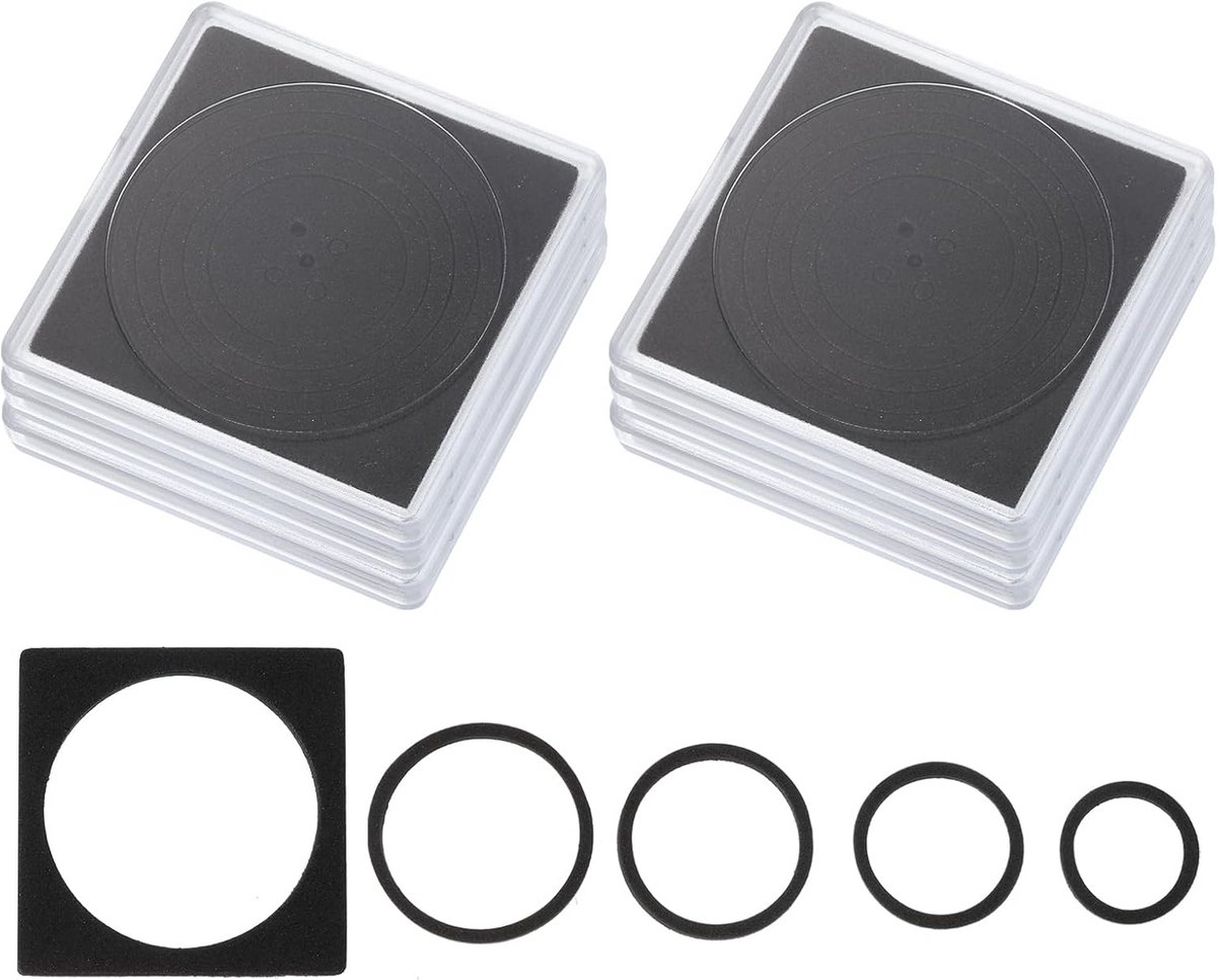 6x Muntcapsules Set met Schuimringen - Universele Muntbewaardozen voor munten 20-40 mm
