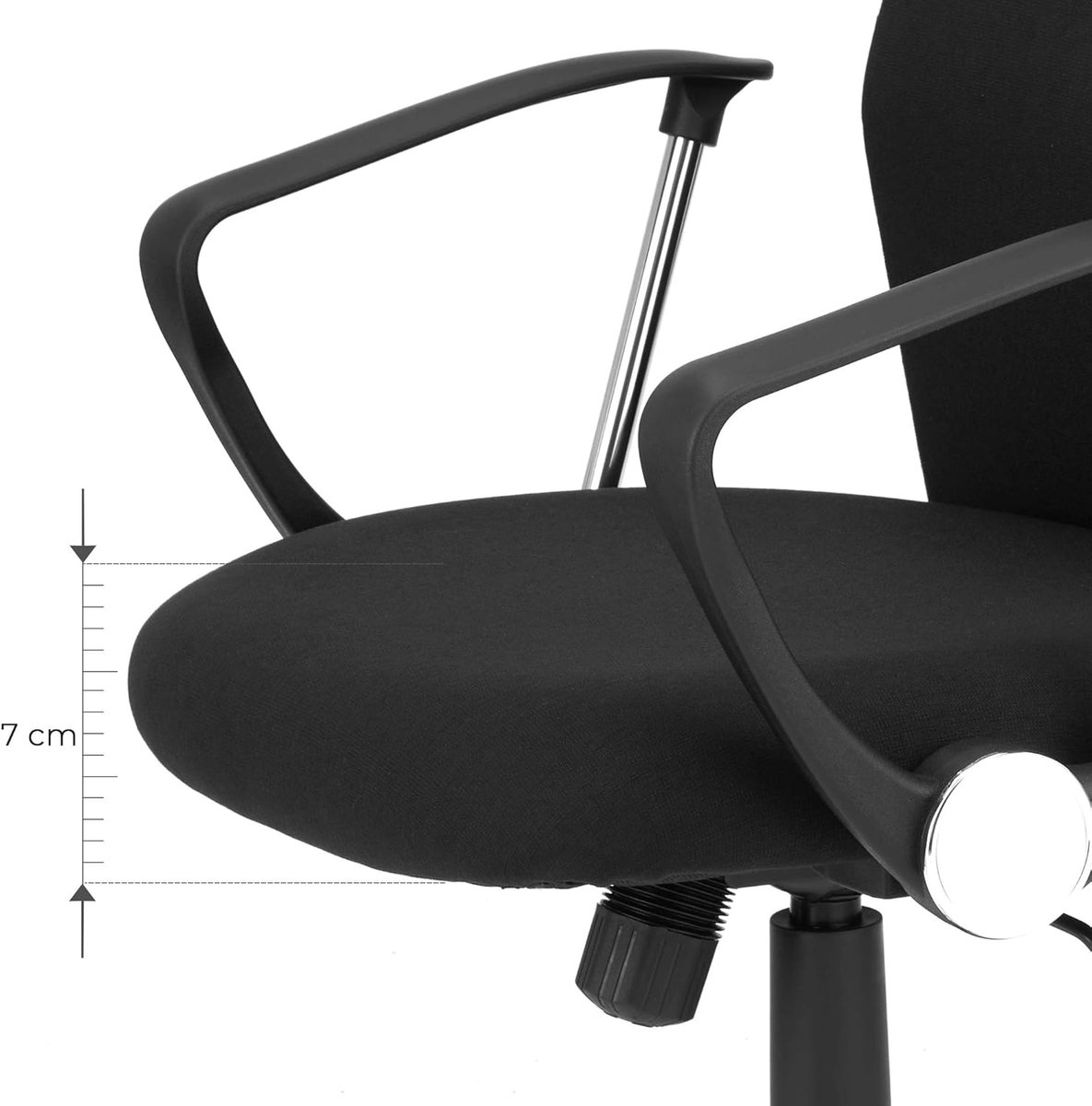Bureaustoelen Set van 2 – Casa Velluto NeroFlex Ergonomische Bureaustoel met S-Vorm Rugleuning, Stoffen Bekleding, Verstelbare Zithoogte, Kantelfunctie, Comfort Zitting, Draaistoelen voor Thuiswerk, Kantoor en Vergaderruimte – Zwart – 120 kg