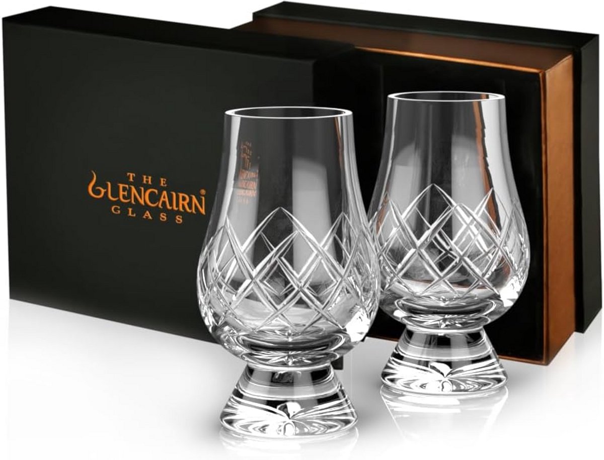 Set van twee luxe whisky proefglazen in presentatiedoos