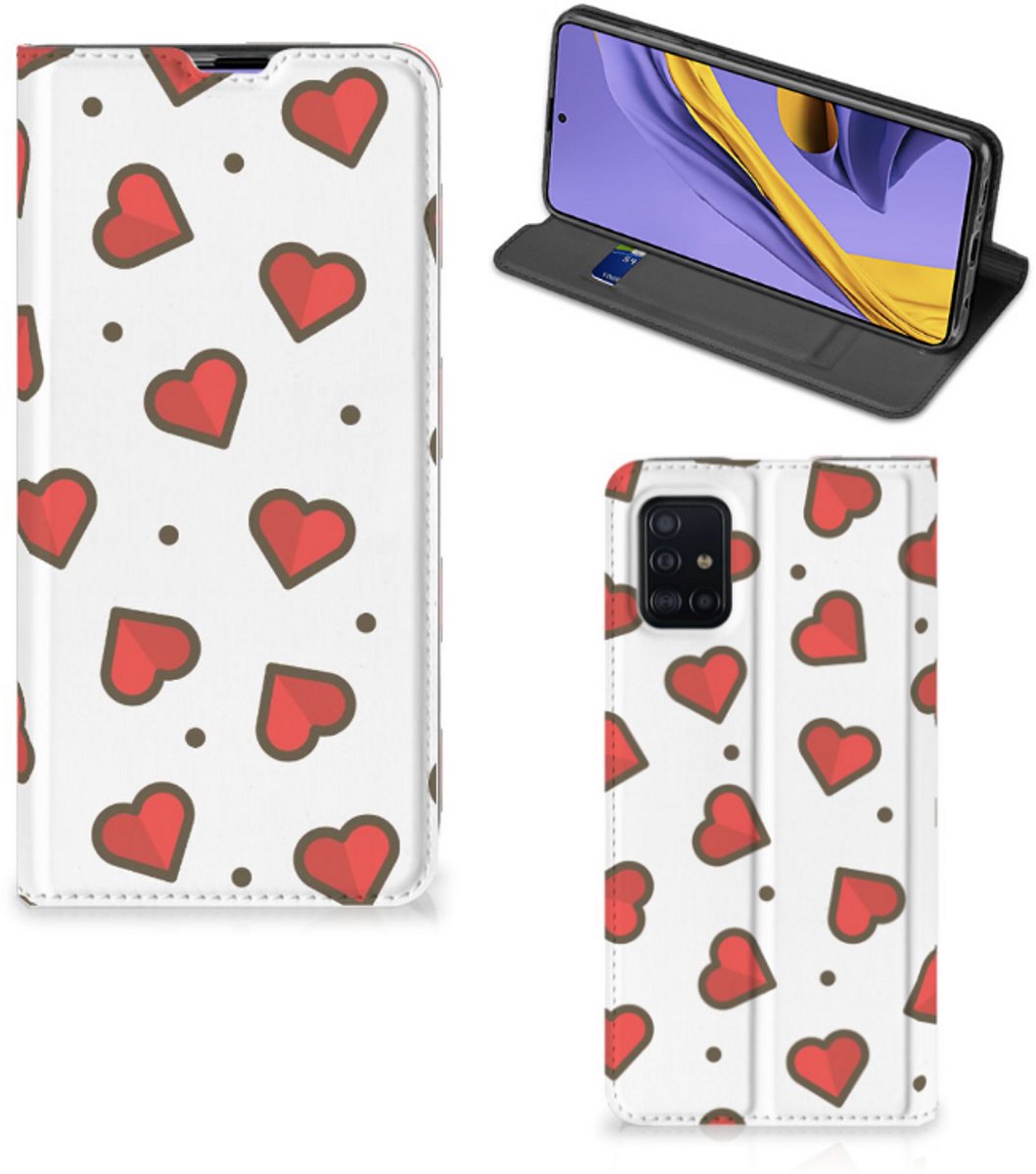 Samsung Galaxy A51 Hoesje met Magneet Hearts