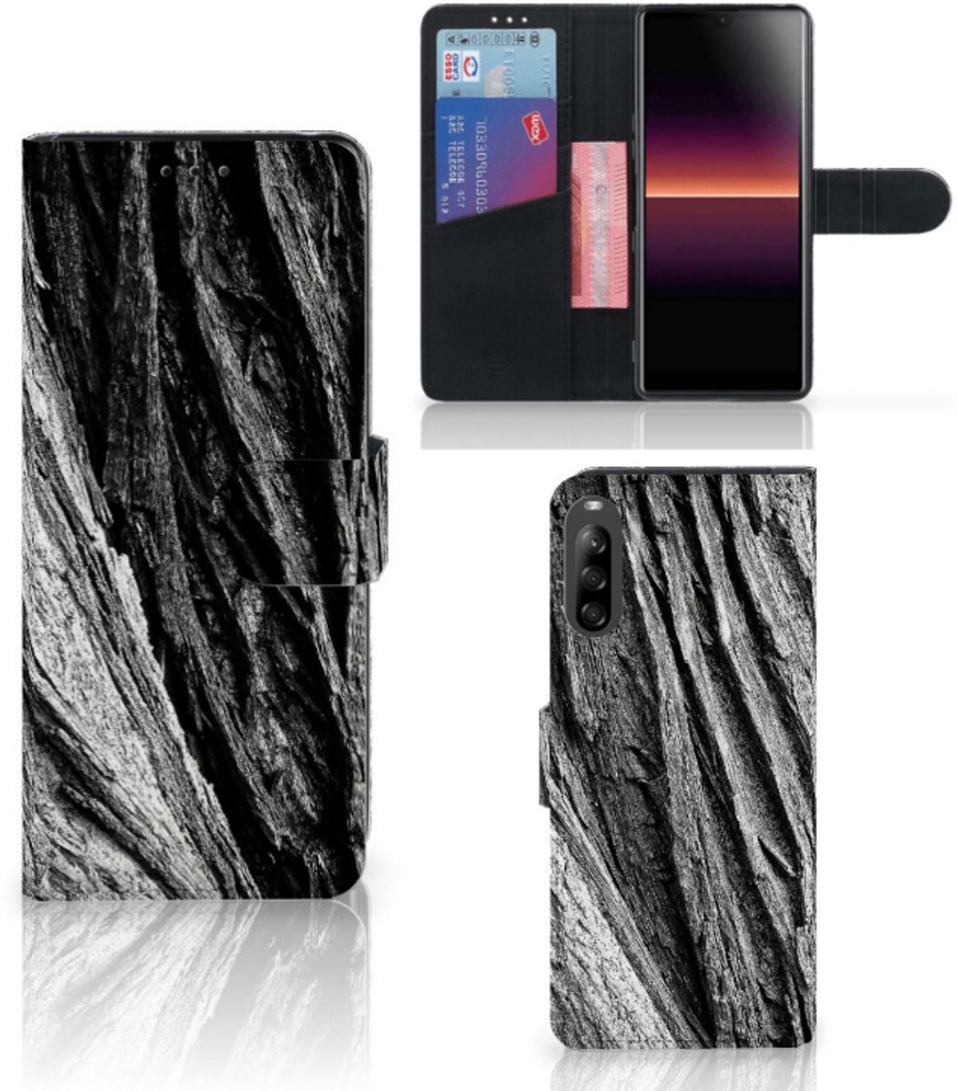 Book Case voor Book Style Case Sony Xperia L4 Boomschors Grijs