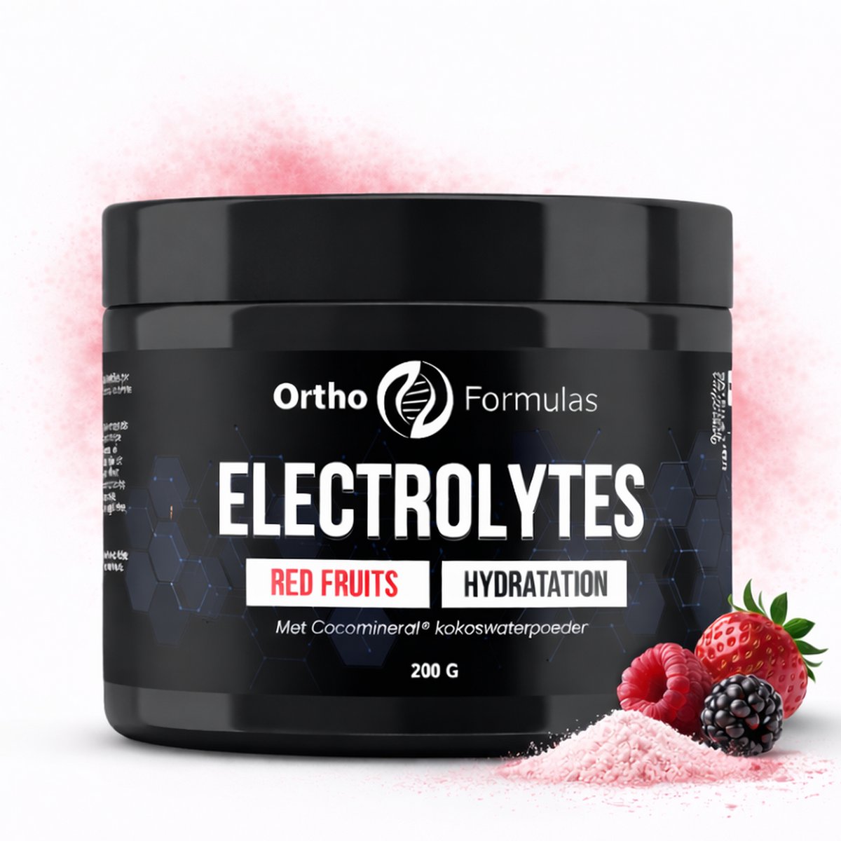 Elektrolyten Poeder – 200 gram - 40 doseringen – Geschikt voor Hyrox, Hardlopen & Crossfit - Rood fruit