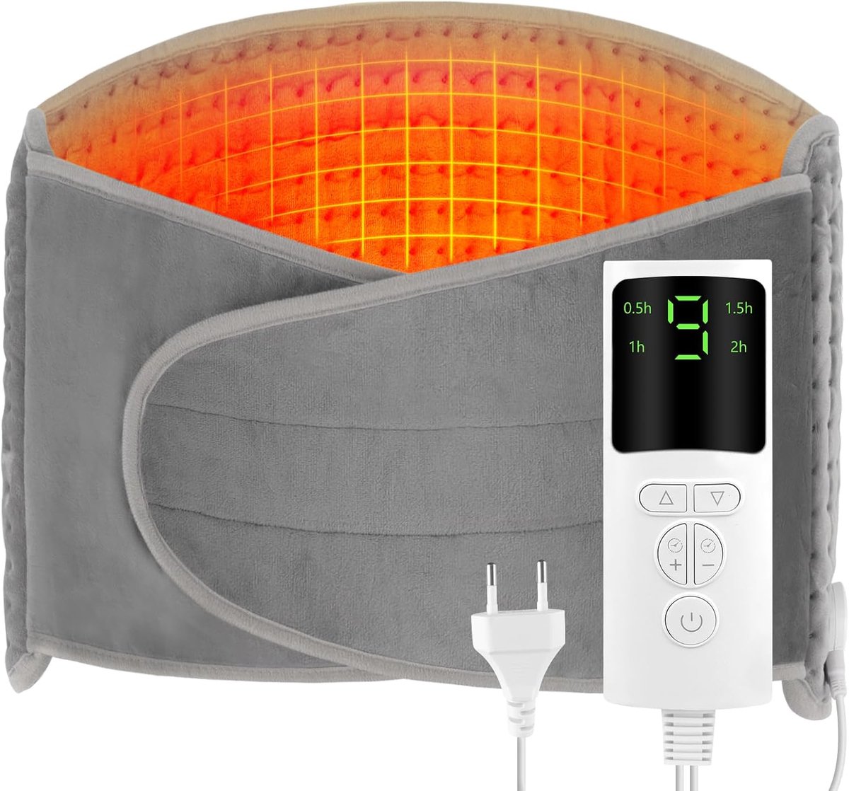 Elektrisch verwarmingskussen voor pijnverlichting, zachte en ademende warmtegordel met 9 temperatuurinstellingen