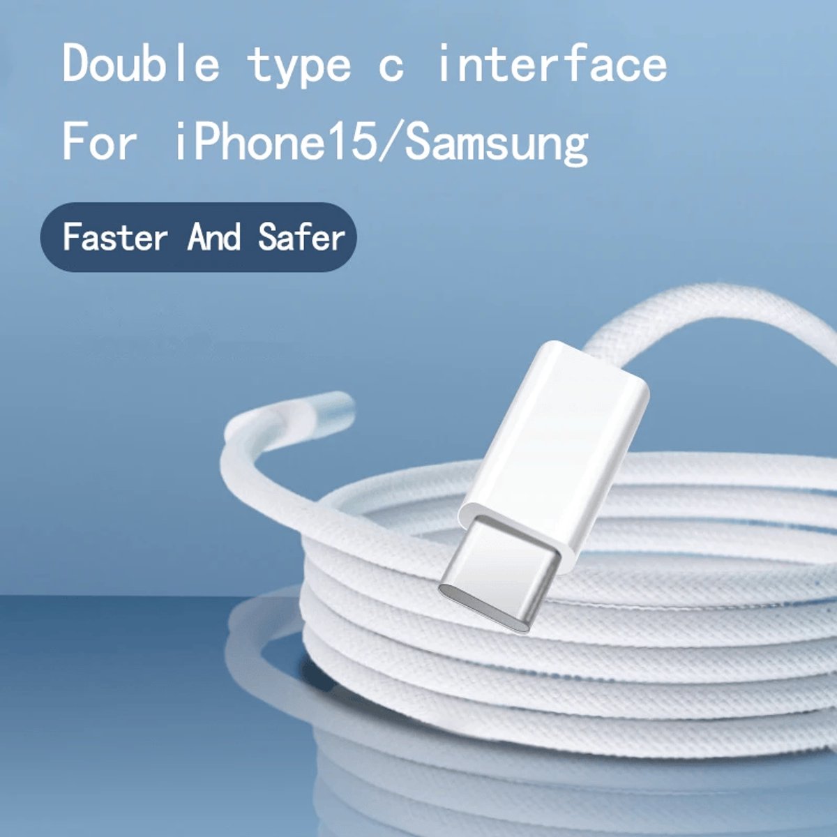 USB-C naar USB-C Kabel 100W Snelladen 1m – Power Delivery Fast Charge 6A voor iPhone 16/15, Samsung, Xiaomi, MacBook, iPad - Afbeelding 5