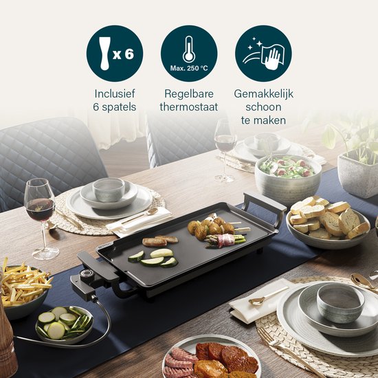 Princess 102210 Mini Table Chef Bakplaat Zwart