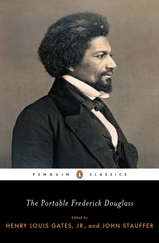 Portrait de Frederick Douglass, sur la couverture de 'The Portable Frederick Douglass' par Penguin Classics.