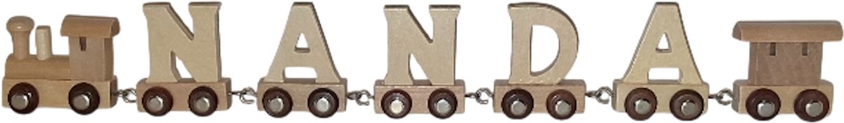 Lettertrein naturel met de naam "Nanda"