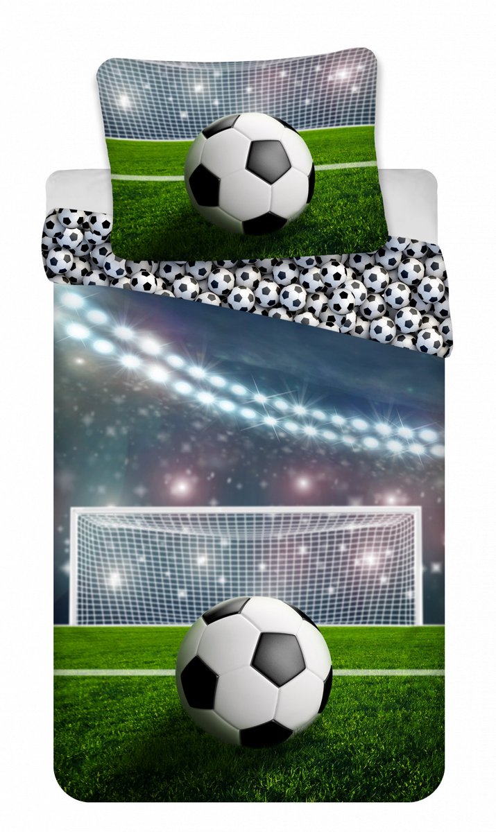 Dekbedovertrek Voetbaldoel in stadion 140 x 200 cm - 70 x 90 cm (polyester)