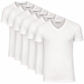 Trooxx - T-Shirt - 6-Pack – V-Hals – Wit – Heren T-Shirts – 100% Katoen – Maat 3XL