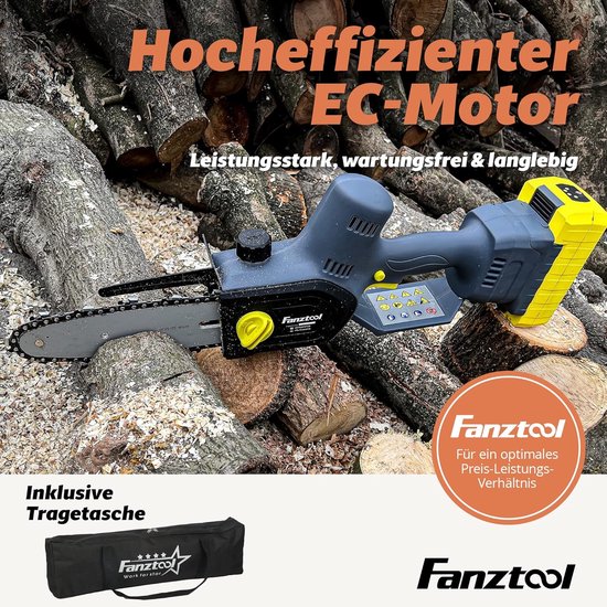 Mini-kettingzaag 20V met borstelloze motor en snel oplaadkabel - Lichtgewicht, krachtig en automatisch gesmeerd — afbeelding 2