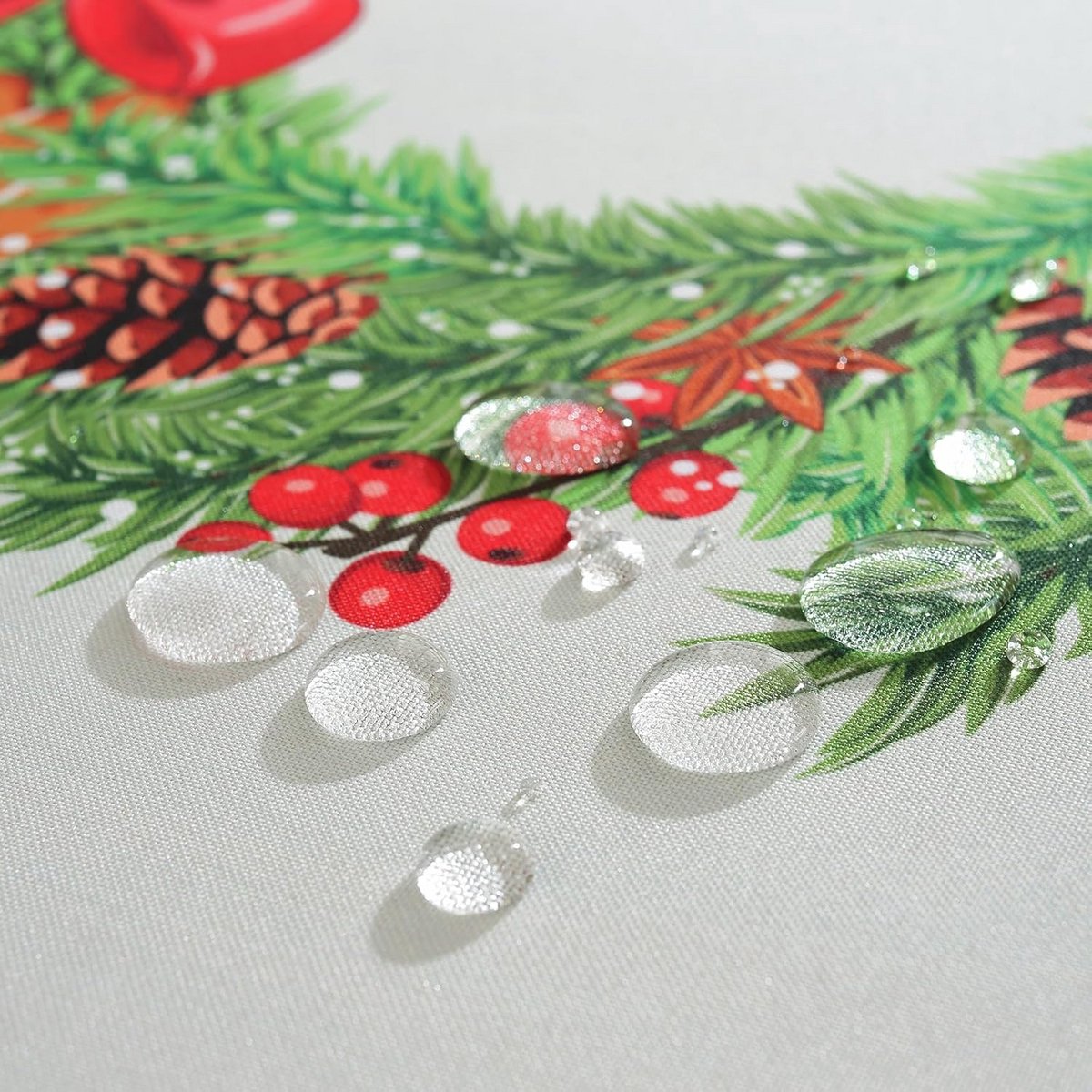 Waterdicht Kerst Tafelkleed Rechthoekig Sneeuwvlok Kerstman Kerstdecoratie