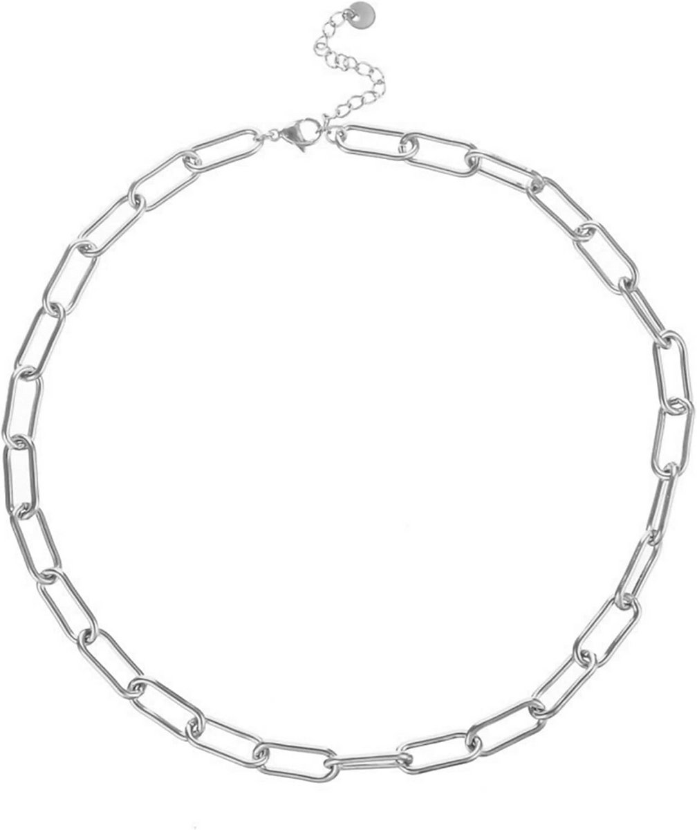 Chunky Paperclip Ketting Goud Verguld Roestvrij Staal Dames Heren