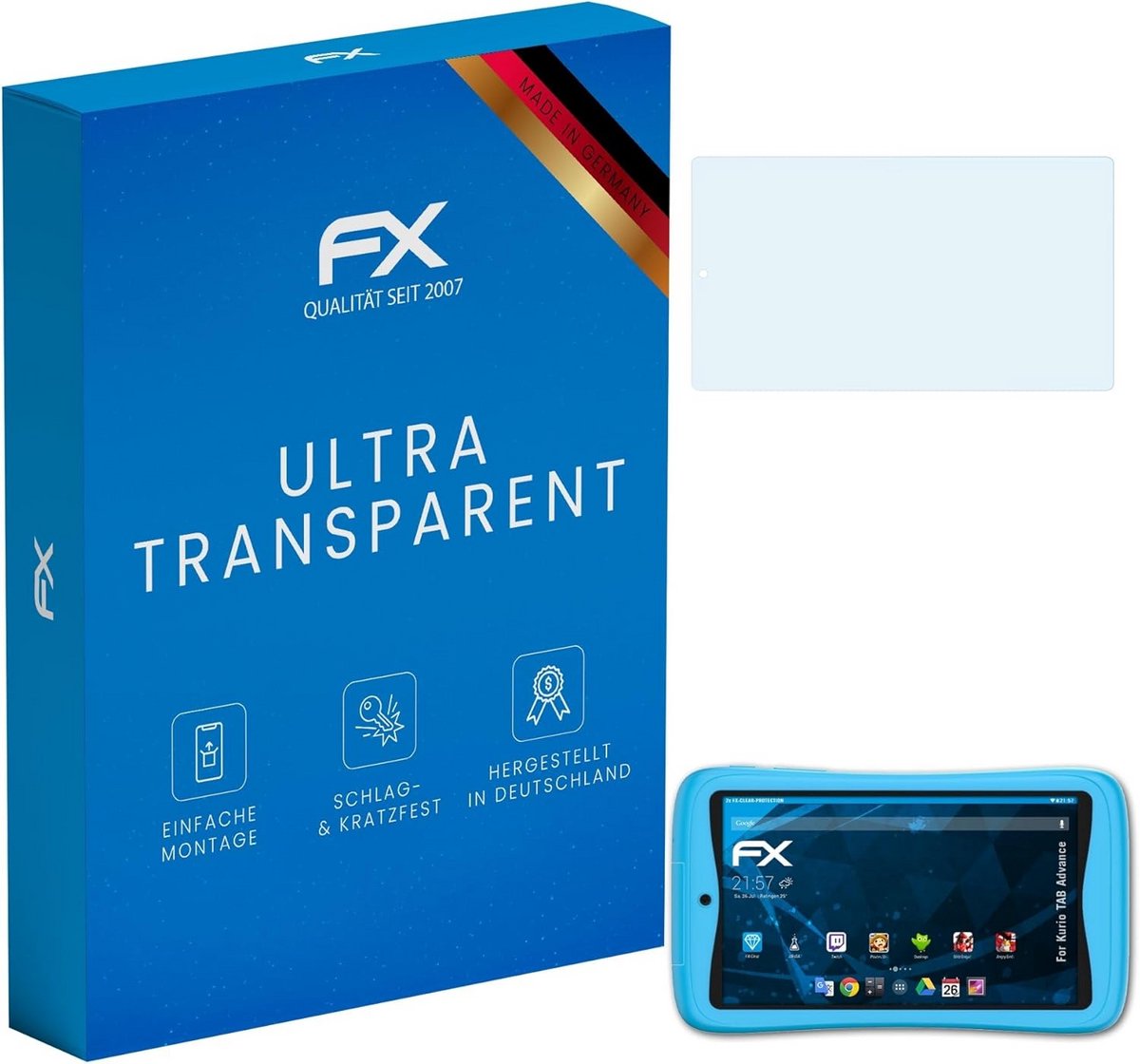 Schermbeschermer 2x compatibel met Kurio TAB Advance Beschermfolie Ultrahelder