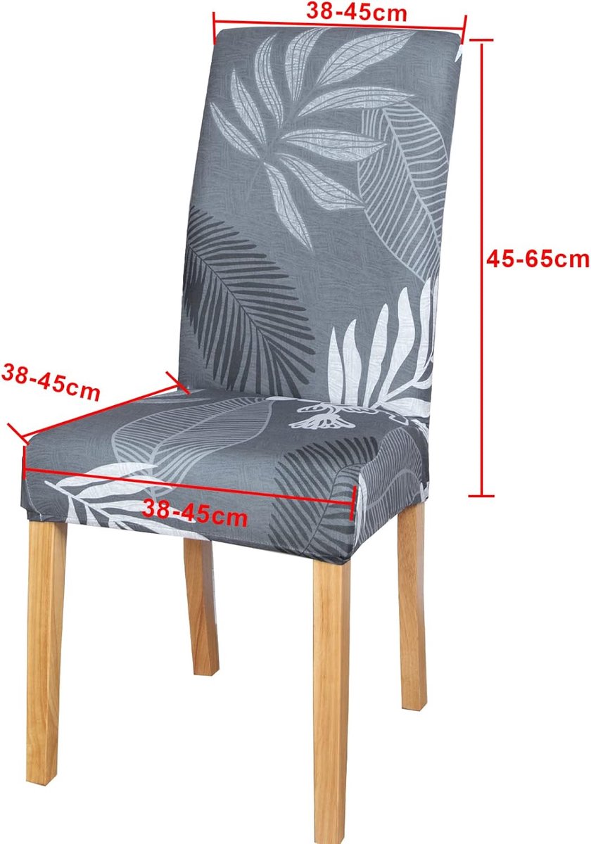 Famanu Stoelhoezen Set van 4 Stoelhoes Universele Bi - Elastische Hoezen voor Stoelen Moderne Stretch Stoelhoezen Stoelhoes Verwijderbaar Wasbaar voor Eetkamer - Hotel - Banket - Partijen Deco - Foliage