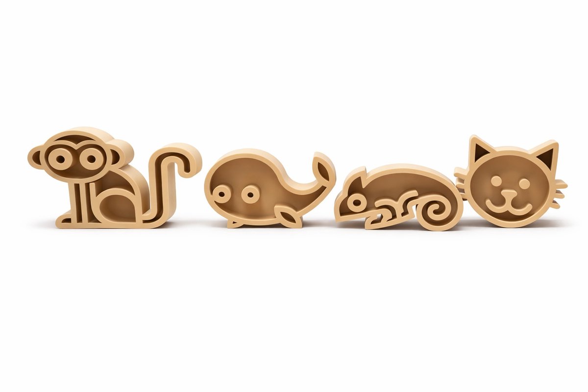 Jouwknipjes - Kinetisch zand vormpjes dieren – 4-delige set – Voor speelbak & sensorisch spel