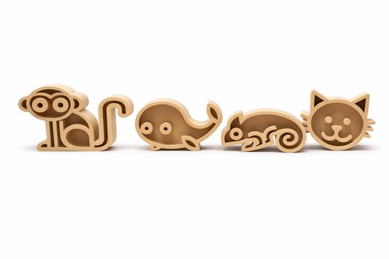 Jouwknipjes - Kinetisch zand vormpjes dieren – 4-delige set – Voor speelbak & sensorisch spel