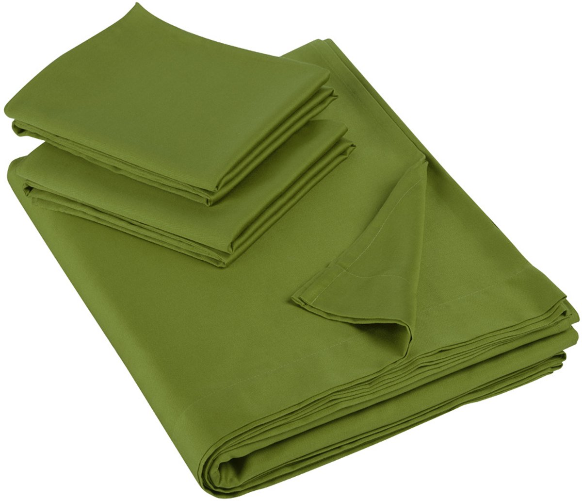 De Witte Lietaer Lakenset Olivia Cactus - 280 x 280 cm + 2x 60 x 70 cm - Satijnkatoen