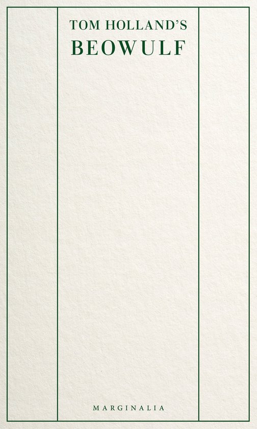 Couverture du livre Tom Holland's Beowulf, avec le titre en lettres vertes sur fond crème.