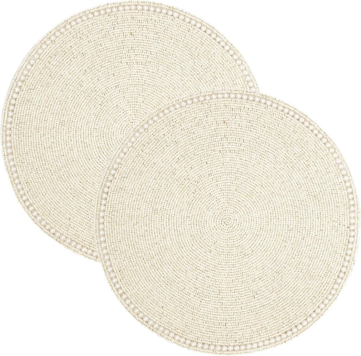 Handgemaakte Ronde Placemats van Kralen - Set van 2 voor Eettafel - Diverse Kleuren