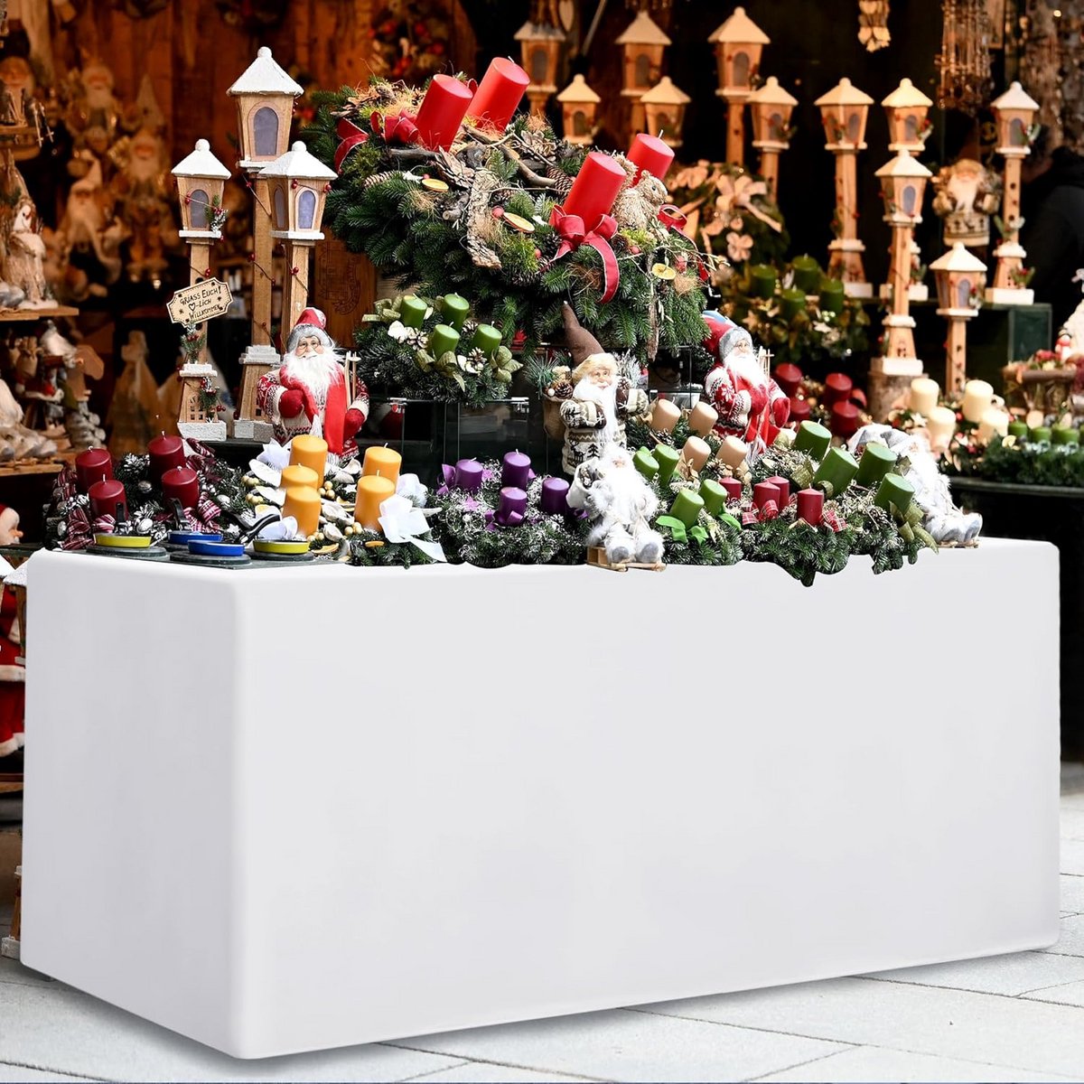 Set van 2 Witte Rechthoekige Tafelkleden (96x76 cm) voor Feest en Evenement