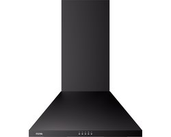 AP461ZT ETNA - Schouwkap - Matzwart - 60 cm - 3 Snelheden - Energielabel A+ - Druktoetsen - 2 LED spots - Geschikt voor afvoer naar buiten en recirculatie