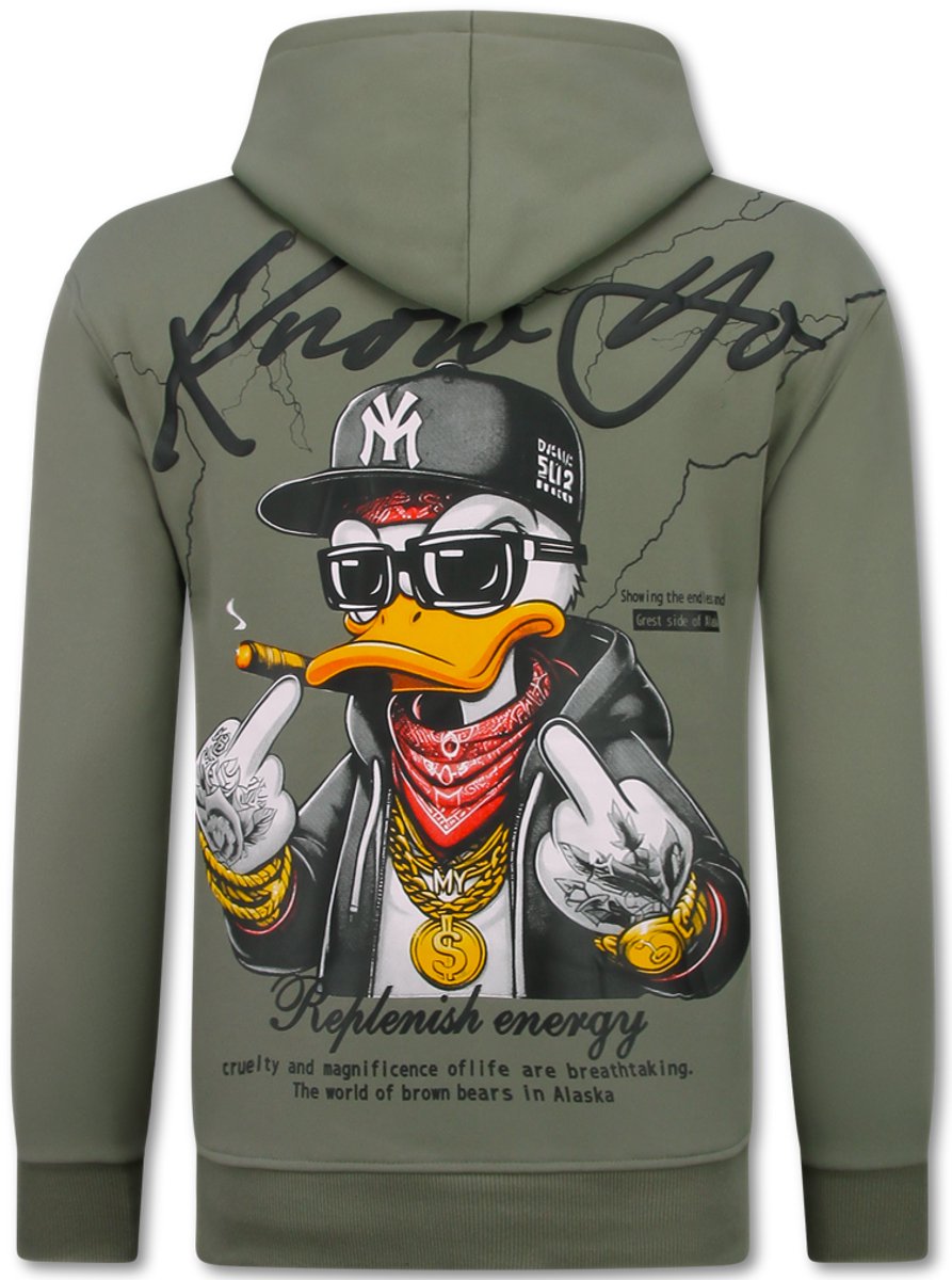 Oversized Hoodie Heren met Capuchon - Gangster - Dik Geweven - 5788 - Grijs