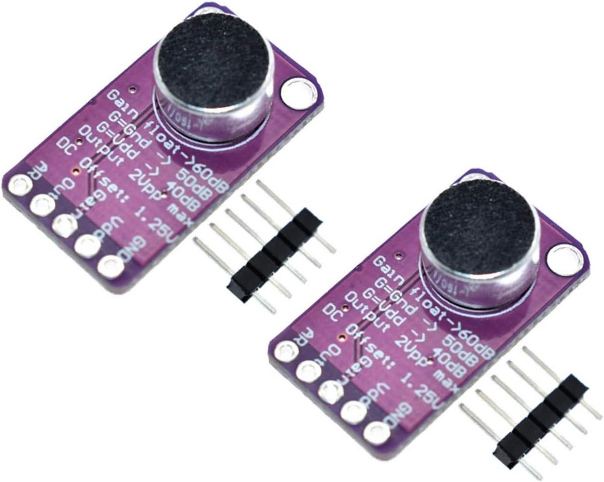 2 Stuks Microfoon Versterker Module met Automatische Volumeregeling (AGC)