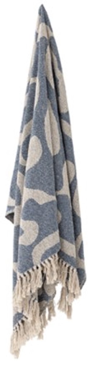 Plaid gerecycled katoen blauw Salobre 130x160cm