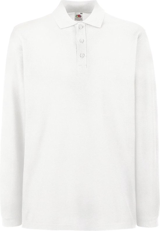 Fruit of the Loom Polo met Lange mouwen Wit M