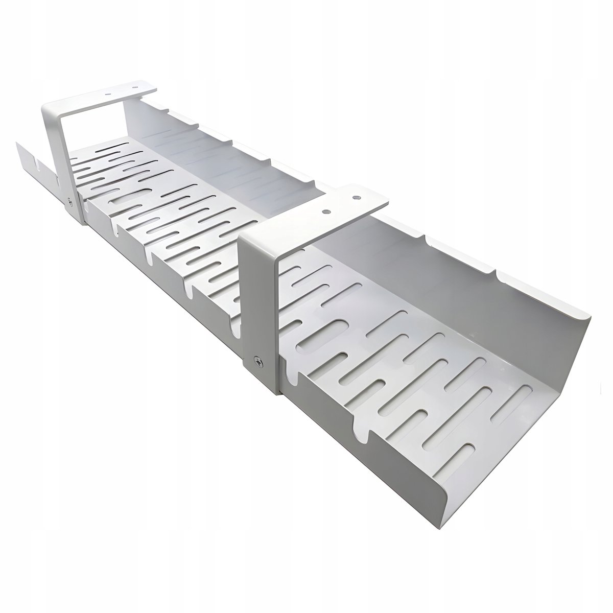 Kabelgoot Onder Bureau - Kabelmanagement - Metaal - Wit - 50x12x9 cm - Inclusief montageschroeven