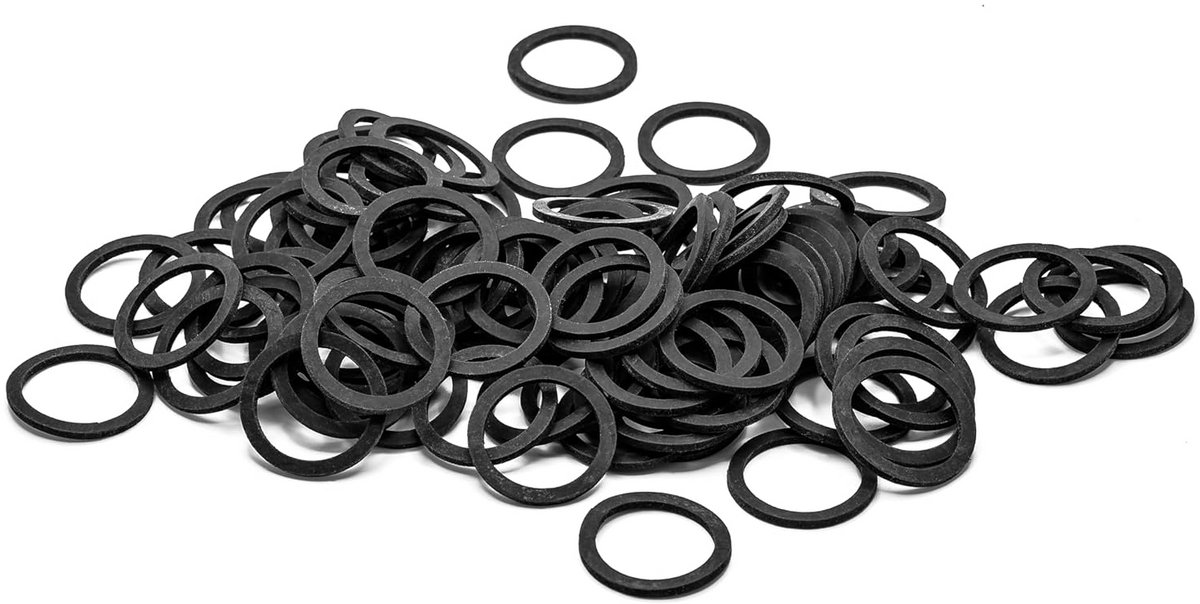 100x Platte Rubberen Afdichtingen 1 Inch (30x24x2 mm) voor Sanitair, Hydrauliek en Ventilatie